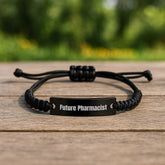 Funny Inspirational Gifts for Pharmacy Students Future Pharmacist Black Rope Bracelet, Gifts from Friends, Christmas Unique Present - Image 2